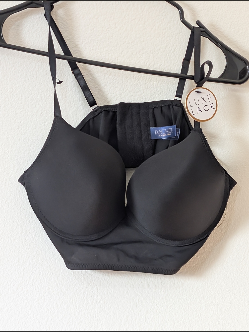 RACHEL Rachel Roy Black Longline Molded Cup Bra